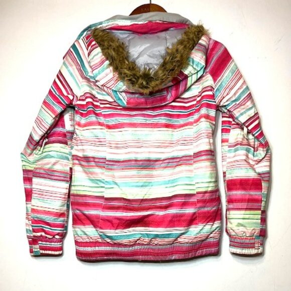 Burton Women's Snowboarding Dryride Faux Fur Trinity Stout Hitide Jacket Sz S - Picture 2 of 7
